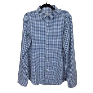 Barbell Gingham Plaid Mens Dress Shirt Medium Preppy Work‎ Button Down Checkered
